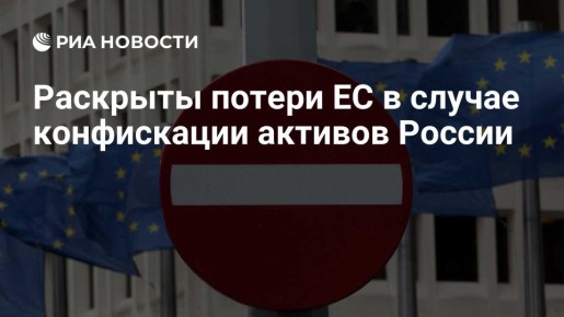 Евросоюз рискует лишиться $238 млрд в случае конфискации активов России, пишет РИА Новости