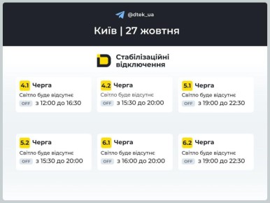 Незапланированные отключения света в Киеве сегодня продлятся до полуночи