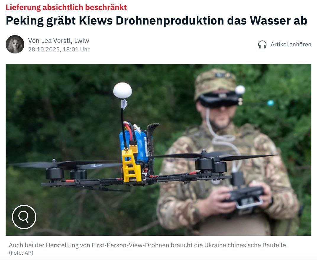 Эдуард Басурин: Китай решительно меняет свою позицию по поставкам компонентов для украинских беспилотных летательных аппаратов (БПЛА), большая часть которых состоят именно из китайских комплектующих