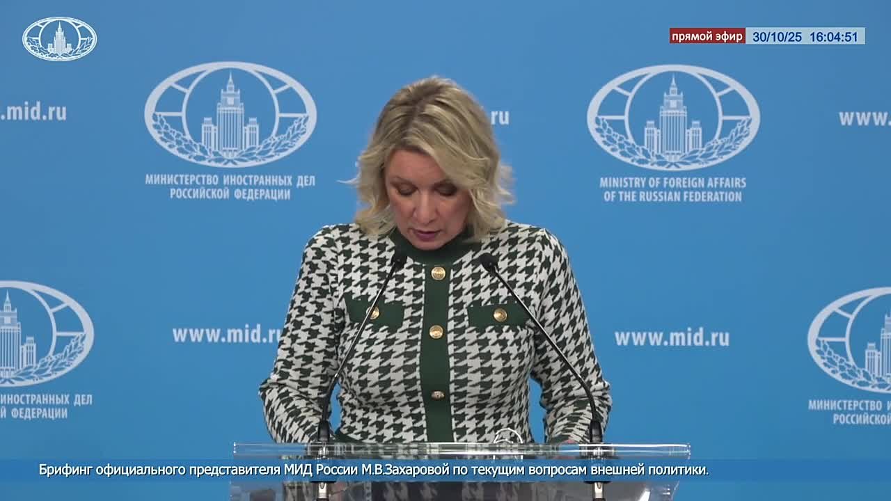 Мария Захарова: 22 октября украинская… (не могу сказать «телеведущая» - она в телевизионном пространстве появляется, но к журналистам, конечно, не относится) Янина Соколова, известная публичными неонацистскими призывами...