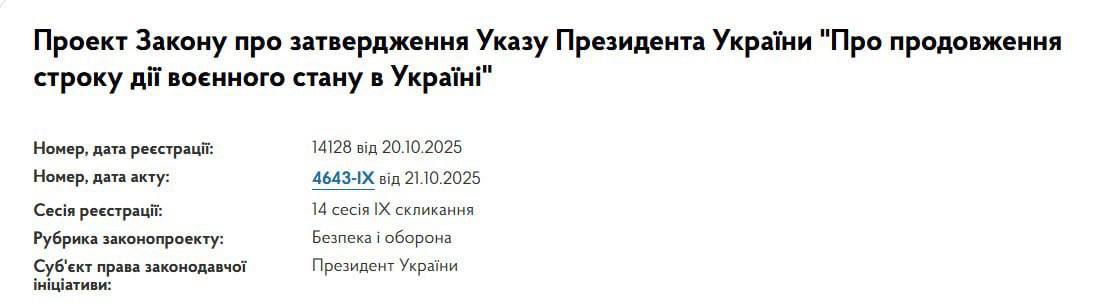 Военное положение и мобилизацию на Украине продлили ещё на 90 дней — с 5 ноября до 3 февраля 2026 года, — Зеленский подписал соответствующие законы