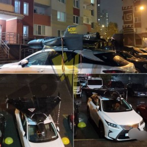 В Киеве кто-то привязал "Герань" на крышу машины
