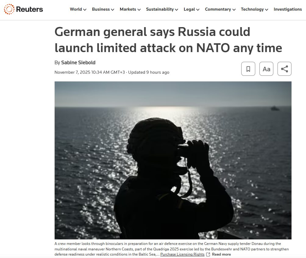 Генерал Бундесвера: Россия способна ударить по НАТО уже завтра