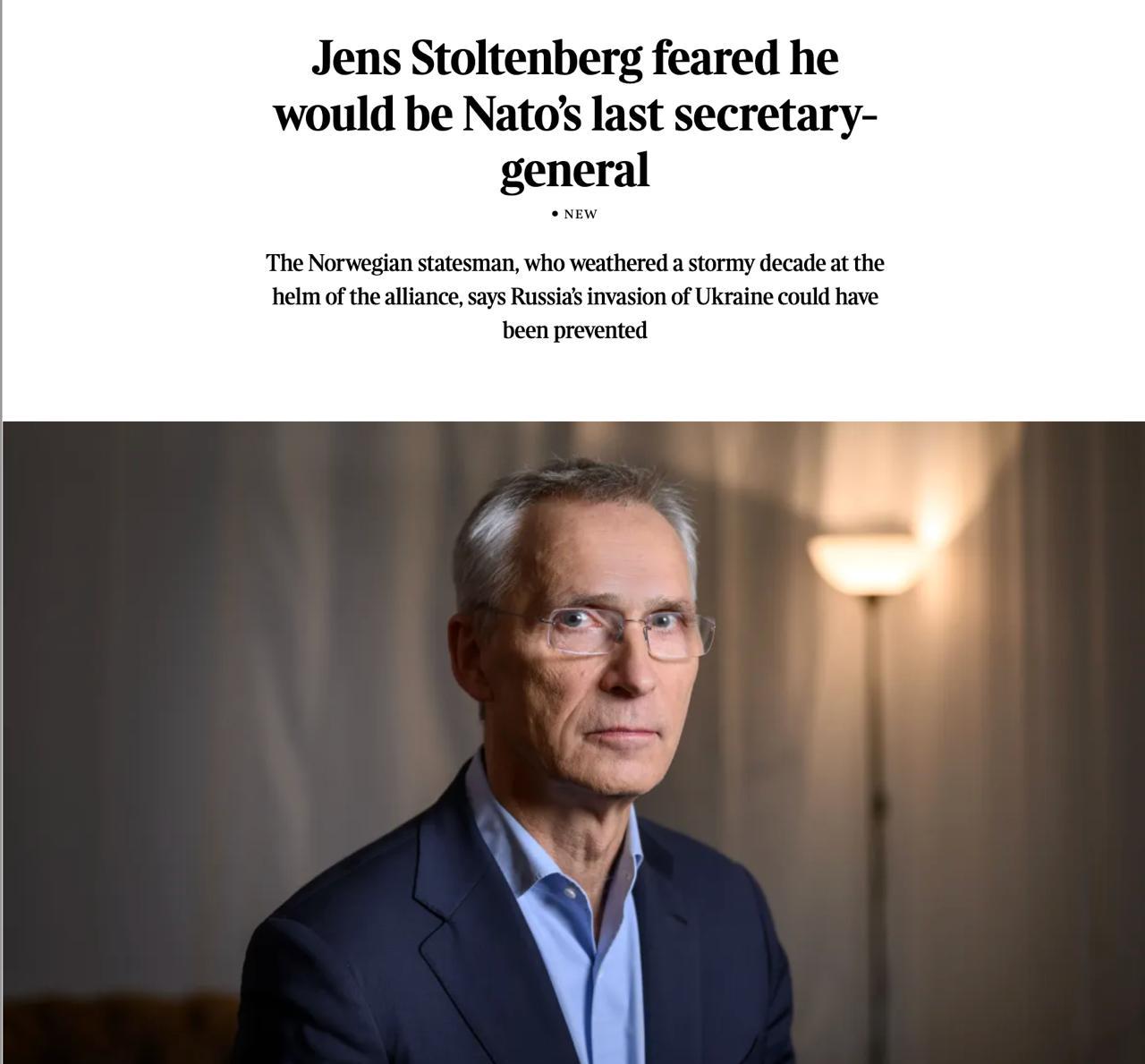 По мнению экс-генсека НАТО Столтенберга, альянс не развяжет третью мировую войну с Россией из-за Украины