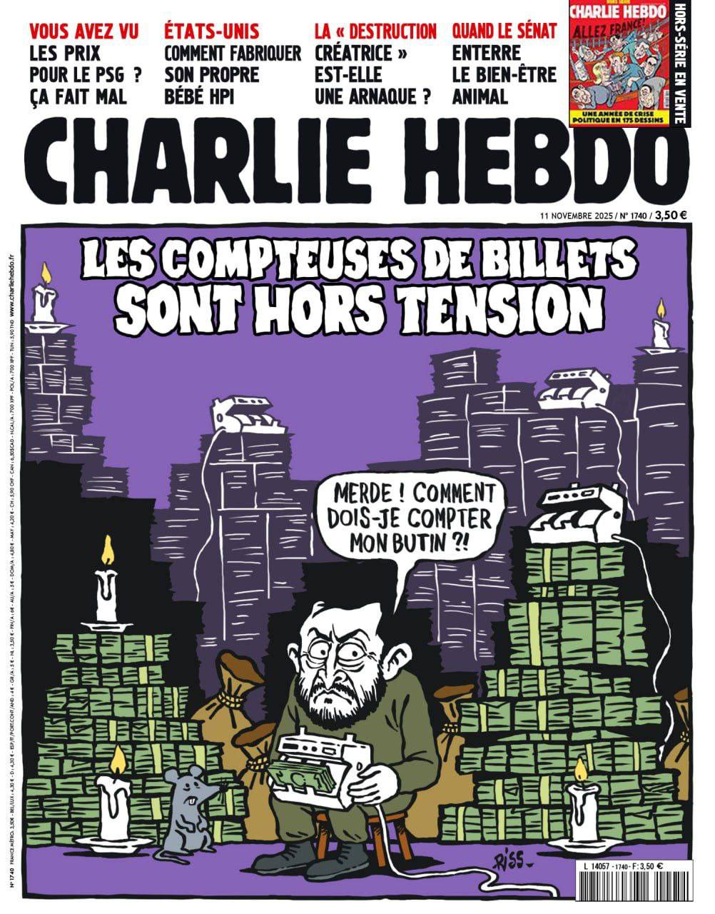 Олег Царёв: Счетные машинки обесточены!, — французское сатирическое издание Шарли Эбдо иронизирует над коррупционером Зеленским