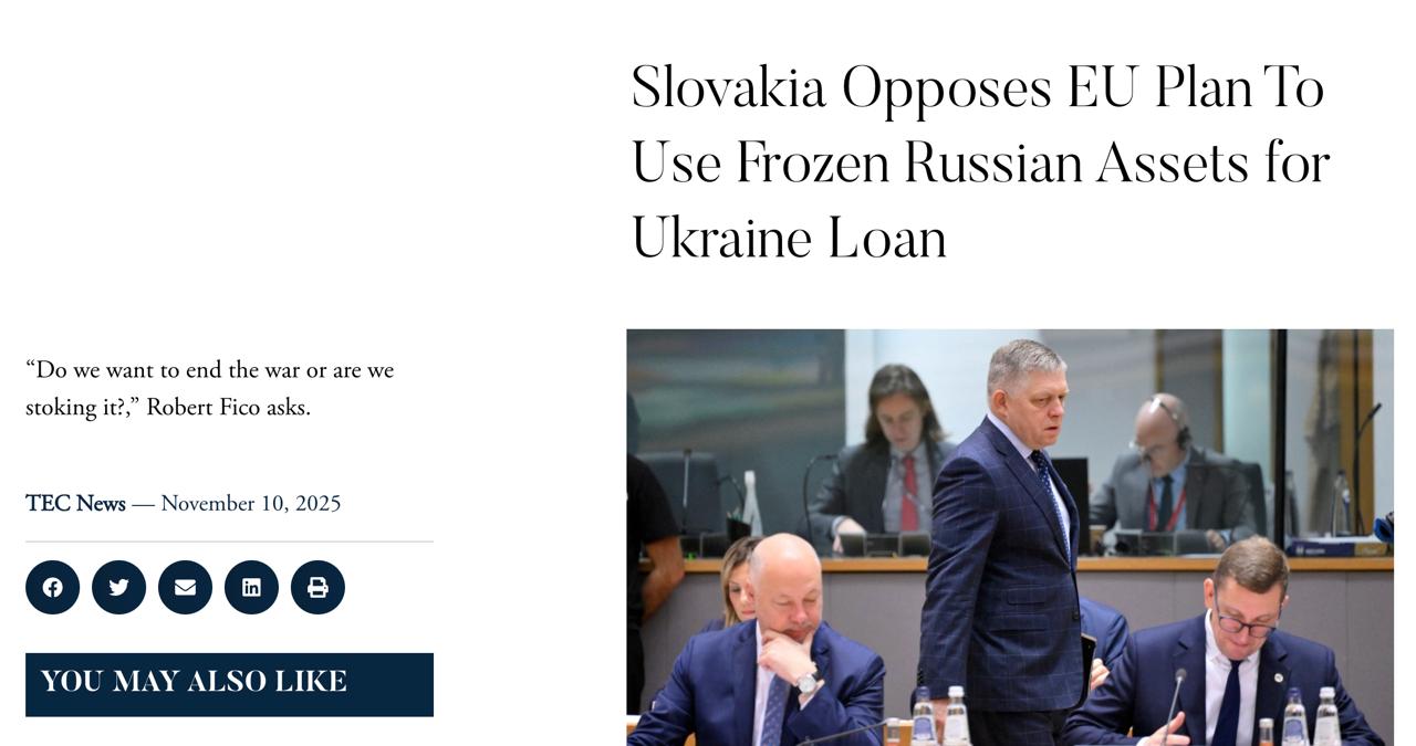 Олег Царёв: Война в Украине продлится еще минимум два года, если ЕС одобрит "репарационный кредит" за счет замороженных российских активов, — Фицо