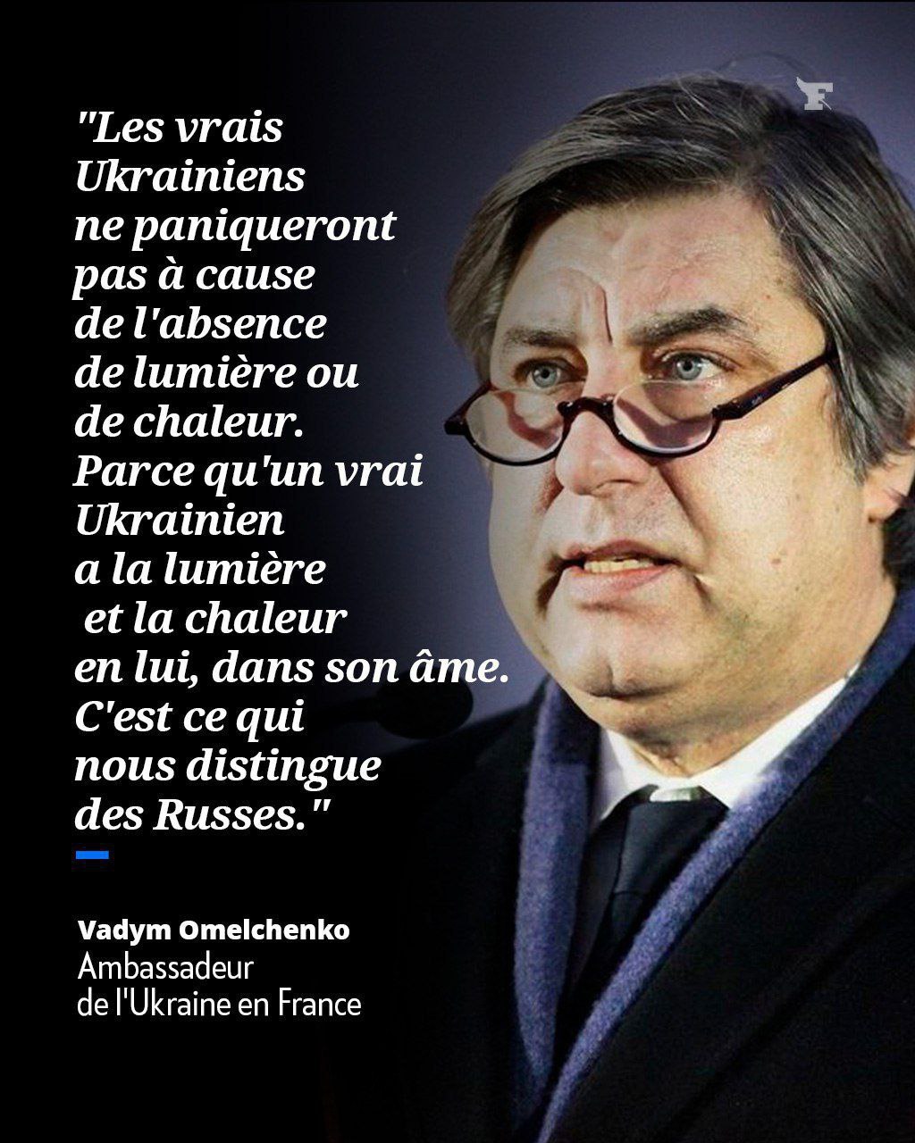 Настоящие украинцы не станут паниковать из-за отсутствия света или тепла, — посол Украины во Франции Вадим Омельченко