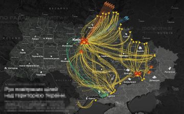Схема ночных ударов по целям на территории Украины