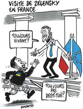 Карикатура Charlie Hebdo на визит Зе к Макрону