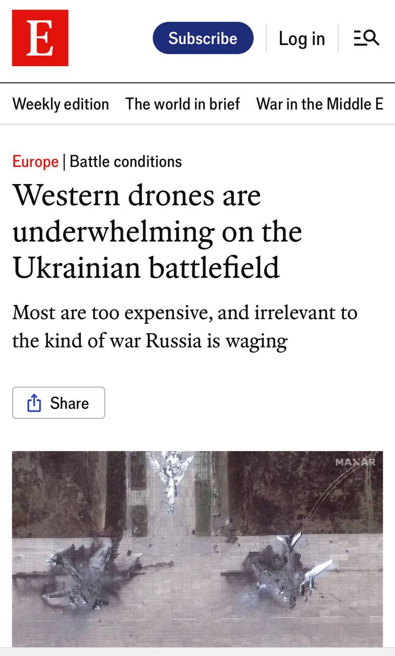 «Надежды угасли»: западные БПЛА вчистую проиграли российским средствам РЭБ - The Economist
