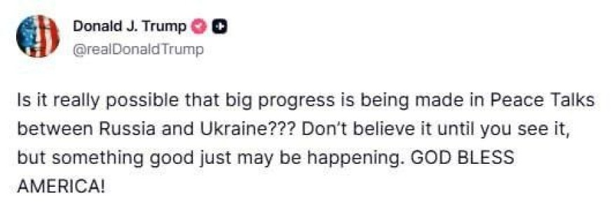 Артём Шейнин: О, едрить, теперь и сам Трамп присоединился к компании 'взвешенных скептиков' по поводу очередной попытки добиться мирного разрешения украинского конфликта
