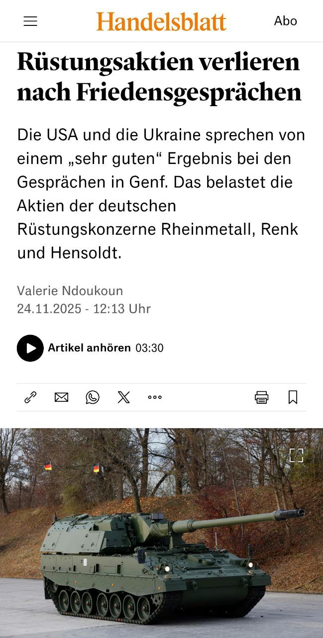 Акции оборонного концерна Rheinmetall упали на 14%