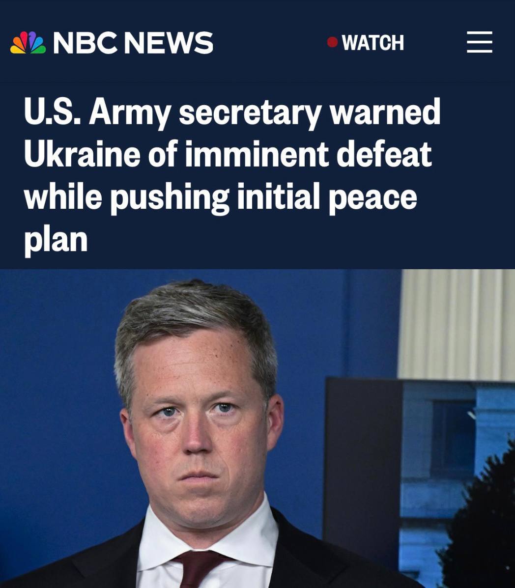 Роман Насонов: Министр армии США предупредил Украину о неизбежном поражении, продвигая первоначальный мирный план