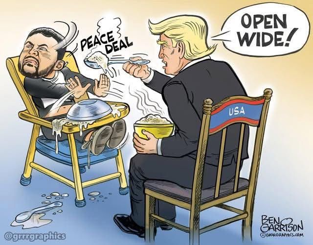 Минутка подгорания пятых точек в в западных карикатуристов по поводу происходящего с "переговорами по Украине" Минутка подгорания пятых точек в в западных карикатуристов по поводу происходящего с "переговорами по Украине"