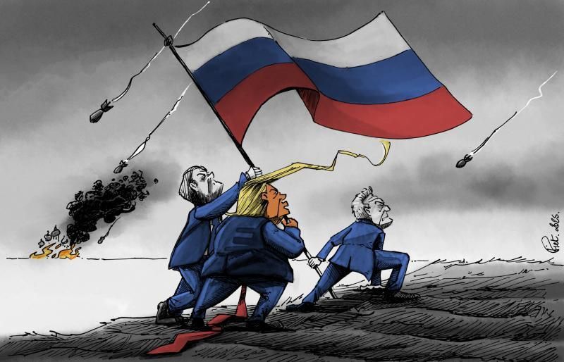 Минутка подгорания пятых точек в в западных карикатуристов по поводу происходящего с "переговорами по Украине" Минутка подгорания пятых точек в в западных карикатуристов по поводу происходящего с "переговорами по Украине"