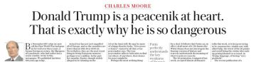 Владимир Корнилов: Британский лорд Чарльз Мур сегодня на страницах The Daily Telegraph все объясняет! Оказывается, Трамп является пацифистом! И в этом - его опасность