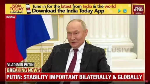 Владимир Путин общается с журналистами India Today
