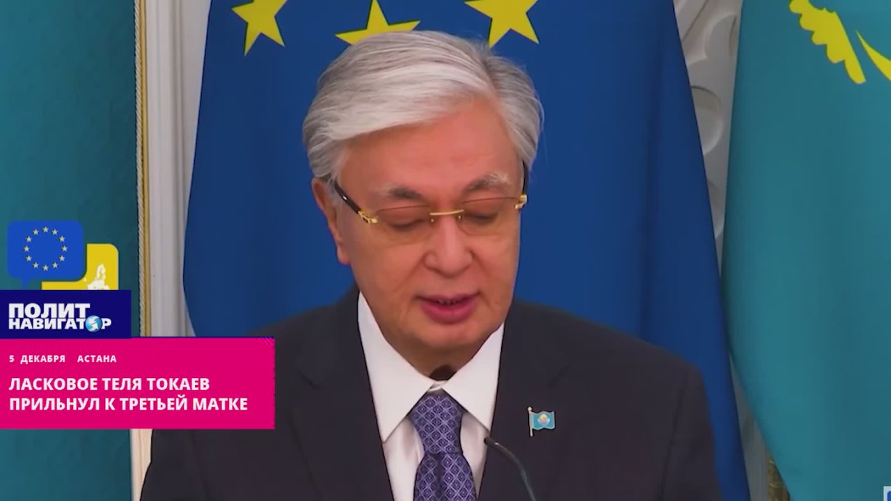 Ласковое теля Токаев прильнул к третьей матке