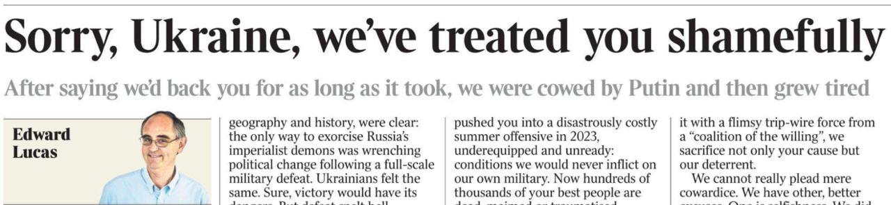 «Прости, Украина, мы поступили с тобой позорно» – The Times