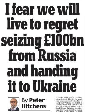 «Я боюсь, мы пожалеем, если отберем 100 миллиардов фунтов у России и передадим их Украине»