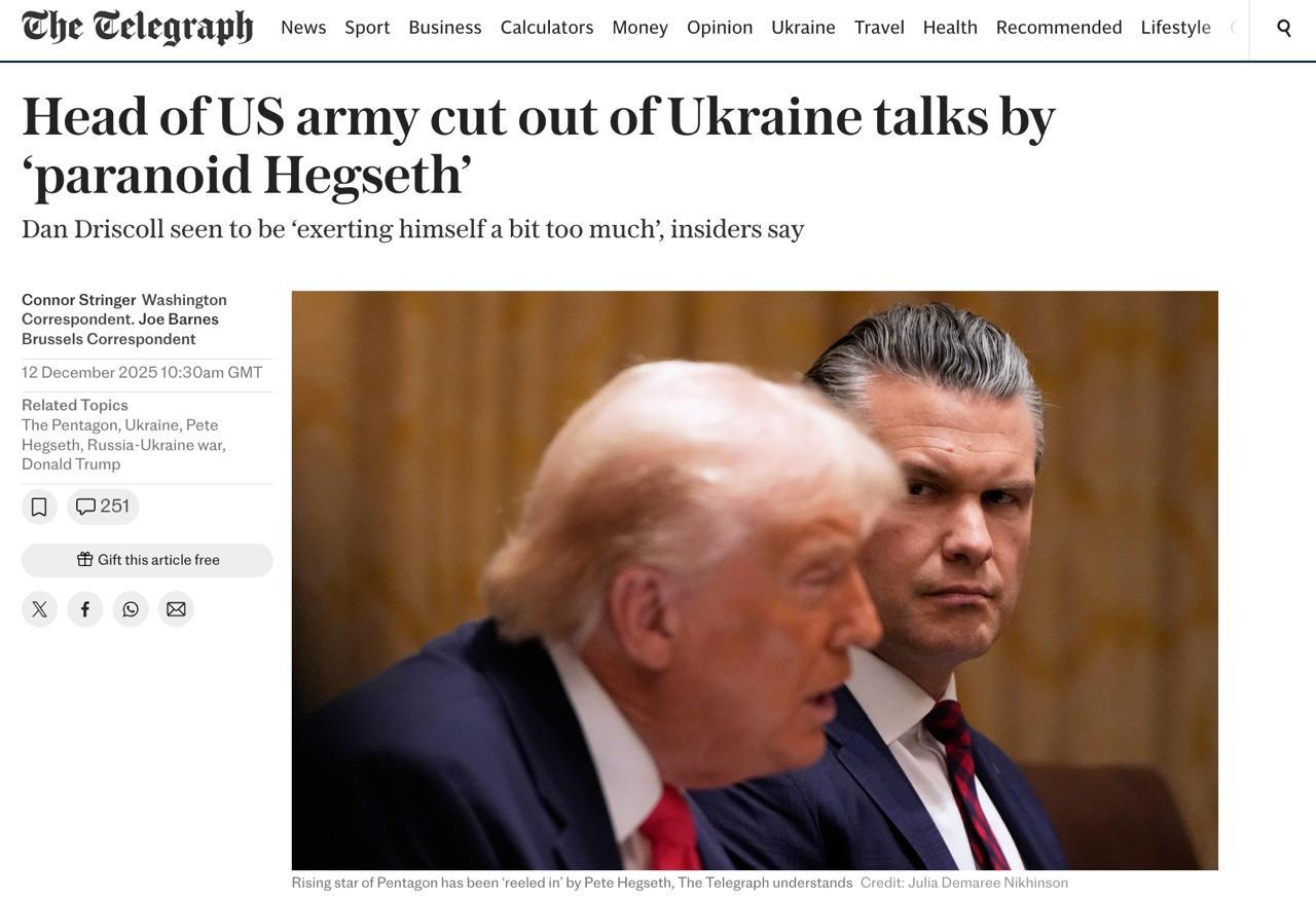 ИГРЫ ВОКРУГ ДРИСКОЛЛА: ИНТРИГИ В КОМАНДЕ ТРАМПА ИЛИ ИНФОРМАЦИОННАЯ ДИВЕРСИЯ БРИТАНЦЕВ?