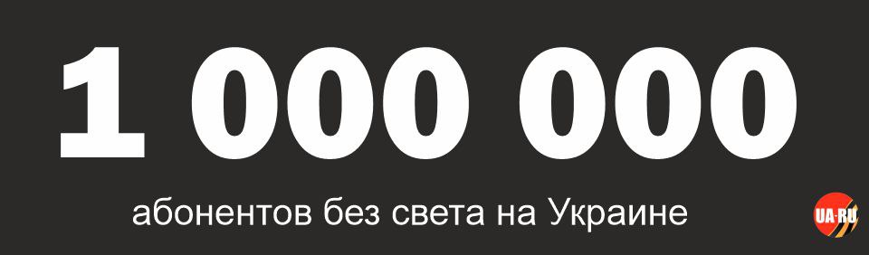 Более миллиона абонентов остались без электроснабжения на Украине, заявил глава МВД страны Клименко