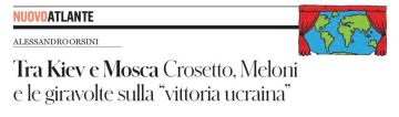 «Между Киевом и Москвой. Крозетто, Мелони и развороты в отношении «украинской победы»»