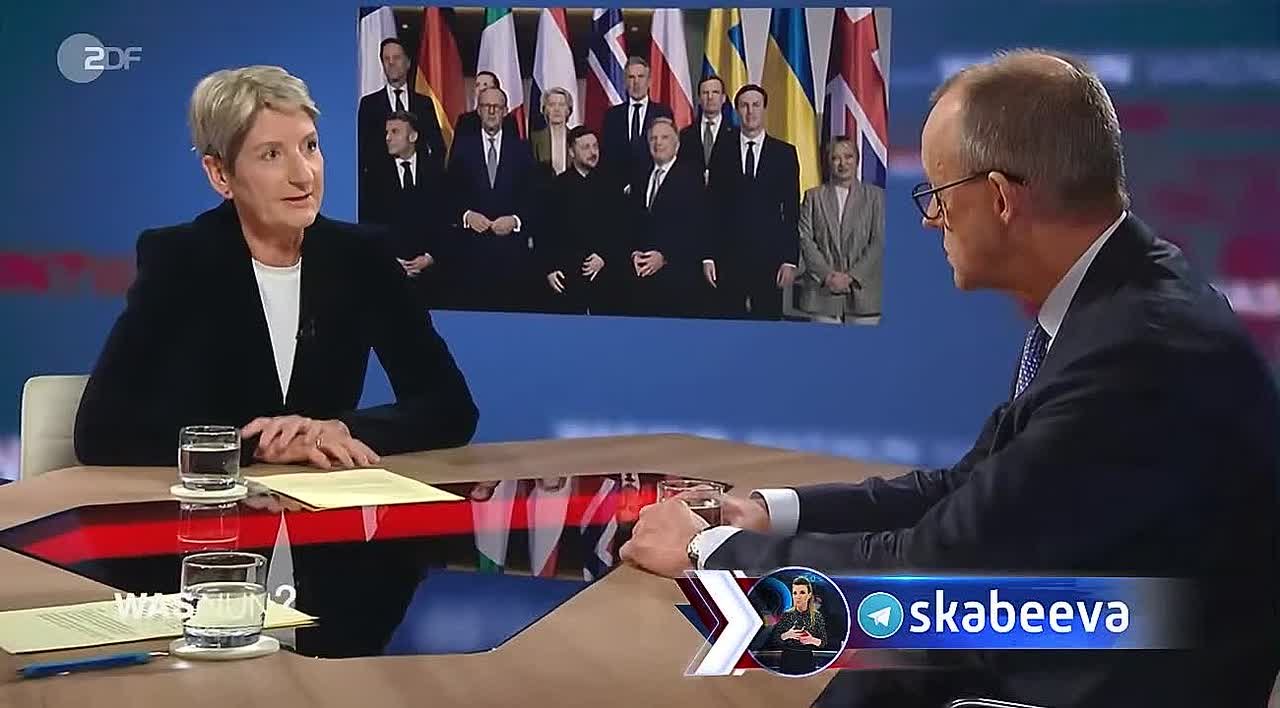 Даже русофоб Мерц осадил безумную ведущую ZDF Геллинек, когда она заговорила о войне США с Россией