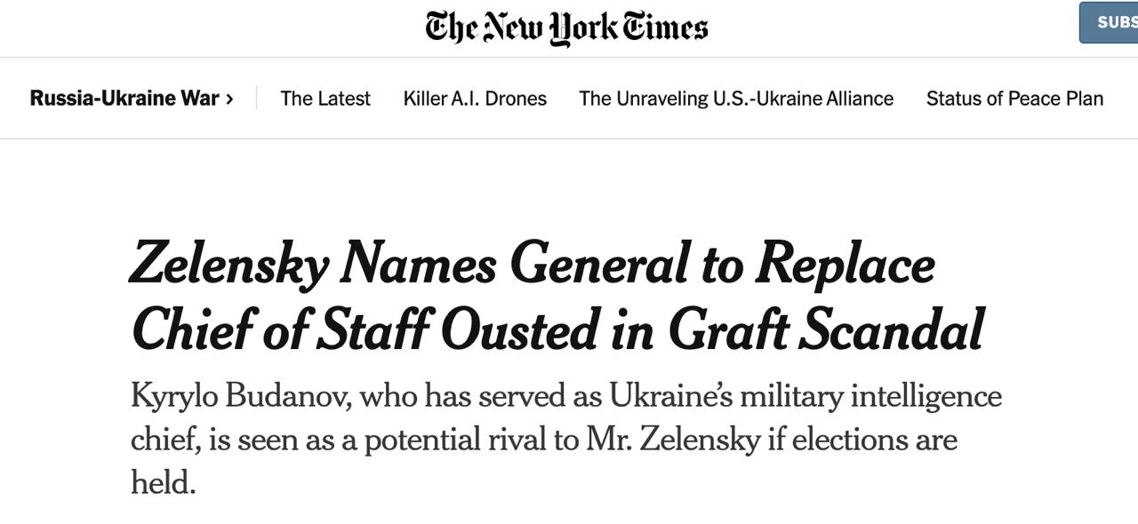 Связи нового главы Офиса Зеленского Буданова с США и опыт коммуникаций с россиянами могут продвинуть мирные переговоры, — NYT