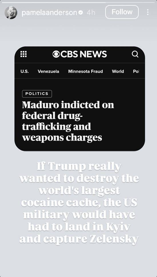 Памела Андерсон - секс-символ 90х годов неожиданно здраво высказалась на тему трамповской авантюры с Мадуро