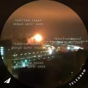 Прилет с детонацией в Киеве