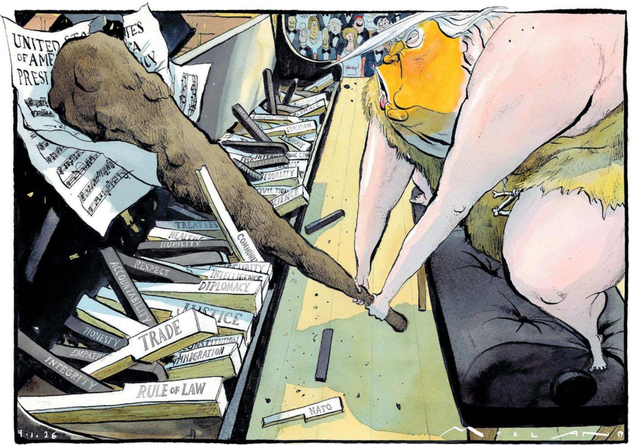 Владимир Корнилов: The Times полагает, что Дональд Трамп играет своей дубинкой на пианино (видать, с Зеленским перепутали)