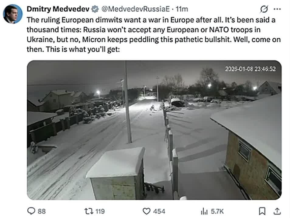 Дмитрий Медведев предупреждает: Россия не примет европейские и натовские войска на Украине