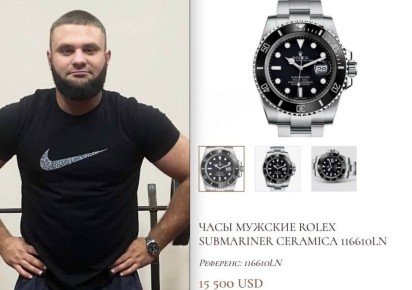 #бандеровская_оккупация: Ничего необычного, просто сотрудник ТЦК Вадим Дячук, видео с которым, где он издевается над мобилизованным, позирует на фото в часах Rolex Submariner стоимостью около 15 тысяч долларов