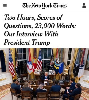 «Два часа, множество вопросов, 23 000 слов - наше интервью с президентом Трампом»: Трамп назвал себя единственным козырем Зеленского