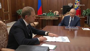 Президент России Владимир Путин провёл встречу с Первым вице-премьером Денисом Мантуровым