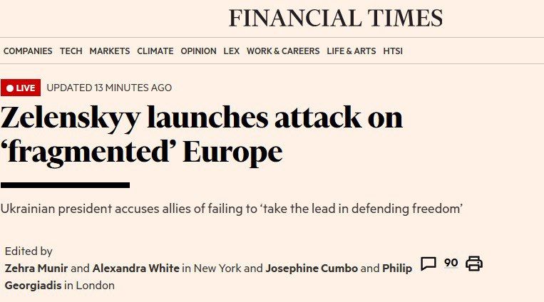 ���������� �������� ����� �� ��������������� ������ � Financial Times � ����������� � ������