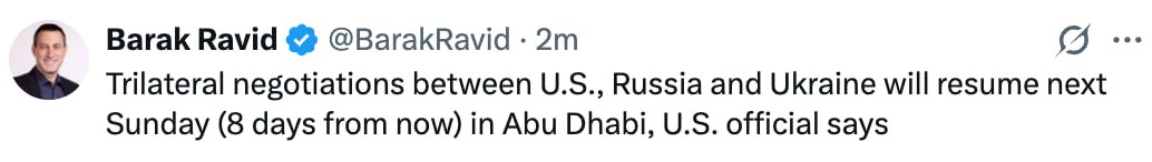 Трёхсторонние переговоры с участием России и Украины в Абу-Даби были «продуктивными», сообщил журналист Axios со ссылкой на американских участников переговоров Трёхсторонние переговоры с участием России и Украины в Абу-Даби были «продуктивными», сообщил журналист Axios со ссылкой на американских участников переговоров