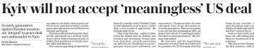«Украина не примет бессмысленную сделку с США»