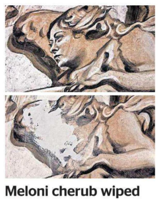 Владимир Корнилов: Да что ж такое! Не успели итальянцы насладиться ликом святой Мелони на стене в римской церкви, как ее изображение замазали краской!