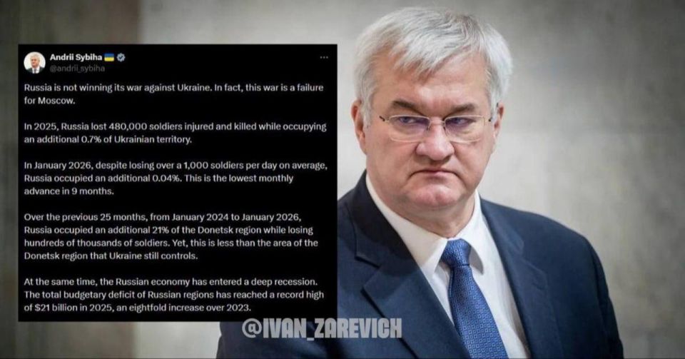 «Россия не выиграет войну... По сути, эта война — провал для Москвы», — заявил глава МИД Украины Сибига