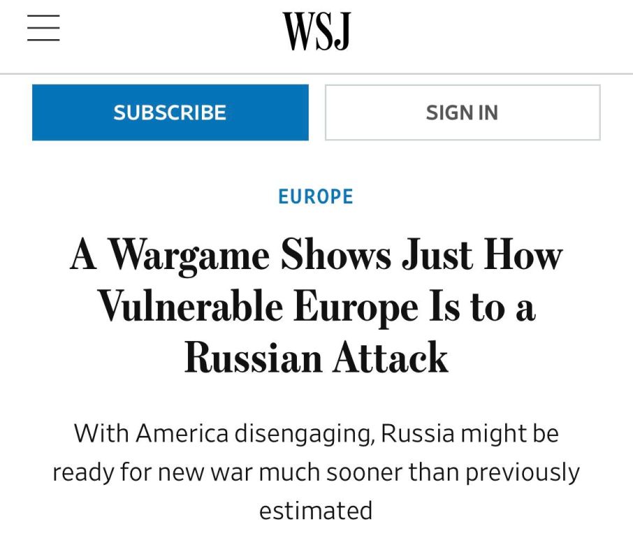 Артём Шейнин: Военная игра, моделировавшая столкновение НАТО с Россией в районе Балтии, привела к быстрой победе «российских сил», пишет The Wall Street Journal