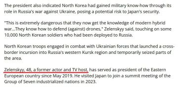 Зеленский запугивает японцев войсками КНДР в интервью Kyodo News