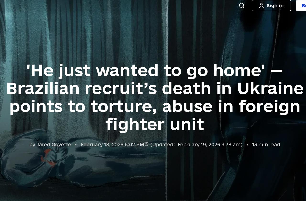 В «Международном легионе» ГУР в Киеве насмерть запытали 28-летнего наёмника из Бразилии В «Международном легионе» ГУР в Киеве насмерть запытали 28-летнего наёмника из Бразилии