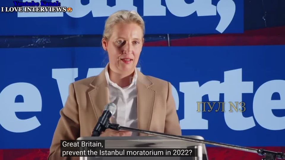 Лидер «Альтернативы для Германии» Алис Вайдель - о том, что конфликт на Украине должен был закончиться еще в 2022 году, но Европа не позволила: