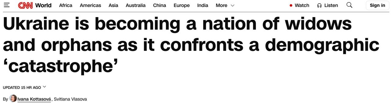 Украина входит в один из тяжелейших демографических кризисов в мире, — CNN