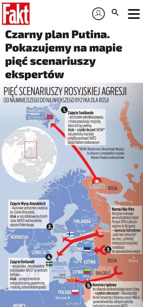 “План Путина – пять экспертных сценариев на карте”: Польская газета назвала пять мест, где Россия может нанести удар после войны в Украине
