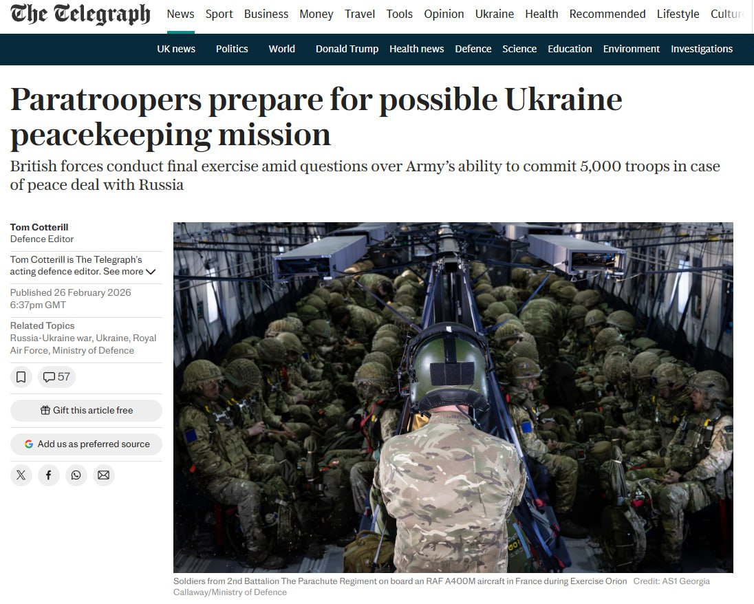 НАТО готовится к прямому конфликту: британские и французские десантники завершили подготовку к отправке на Украину