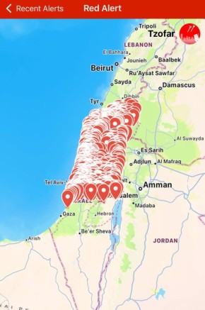 Воздушная тревога объявлена по всему Израилю