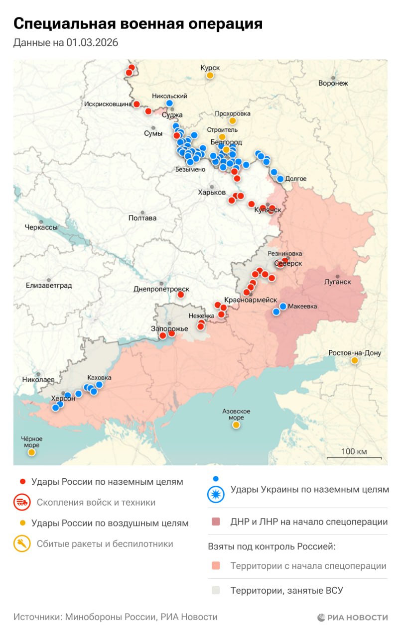 Спецоперация. Обстановка и главные события на 1 марта